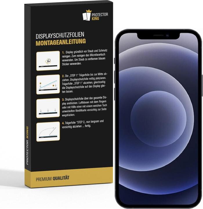 Actual product image Protectorking 2x Displayschutzfolie matt Anti-Reflex entspiegelt (2 Piece, Apple iPhone 12)