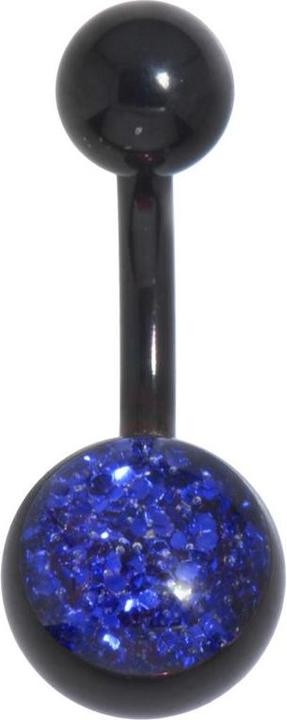 Bijouteria Bauchpiercing (PVD Beschichtung (schwarz), Chirurgenstahl 316L, Epoxiharz)