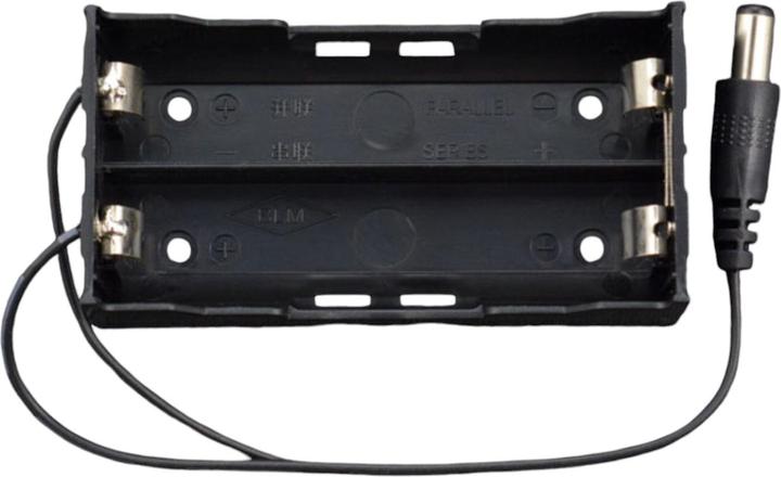 Actual product image DFRobot 2x18650 battery holder with 5.5mm DC Jack