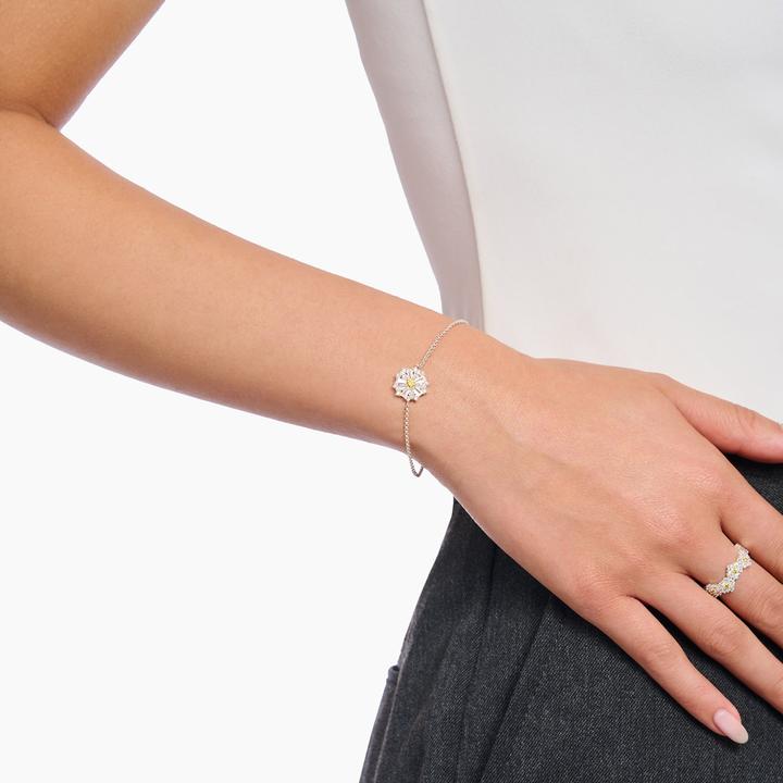 Actual product image Thomas Sabo Armband Blume Lovely Daisy mit Steinen Silber - A2202-051-4-L19v (19 cm, Silver 925)