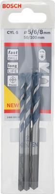 Immagine prodotto Bosch Professional Zubehör Set di 5 punte per calcestruzzo CYL-5, Robust Line, 4-8 mm (8 mm, 5 mm, 4 mm, 6 mm)