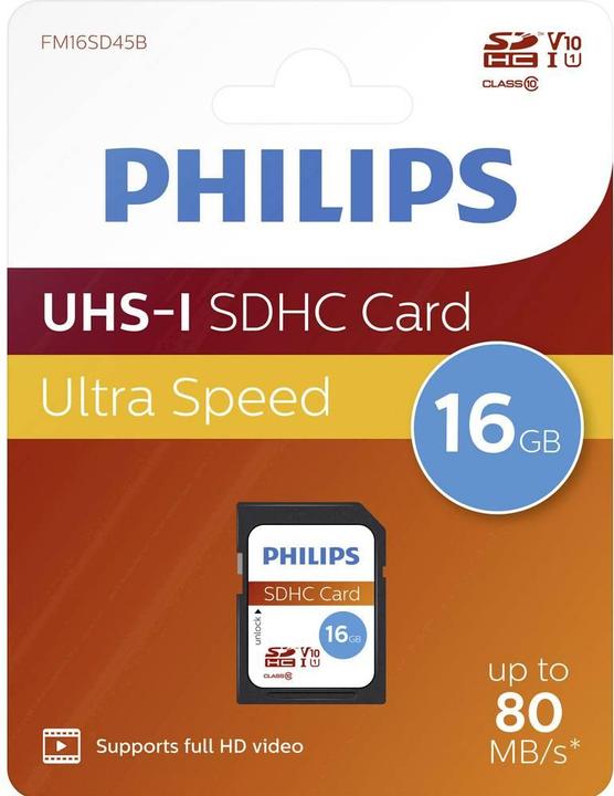 Actual product image Philips FM16SD45B (16 GB, SDHC, U1, UHS-I)