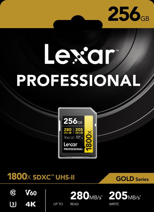 Produktbild Lexar Professional Gold Series (256 GB, SDXC, U3, UHS-II)