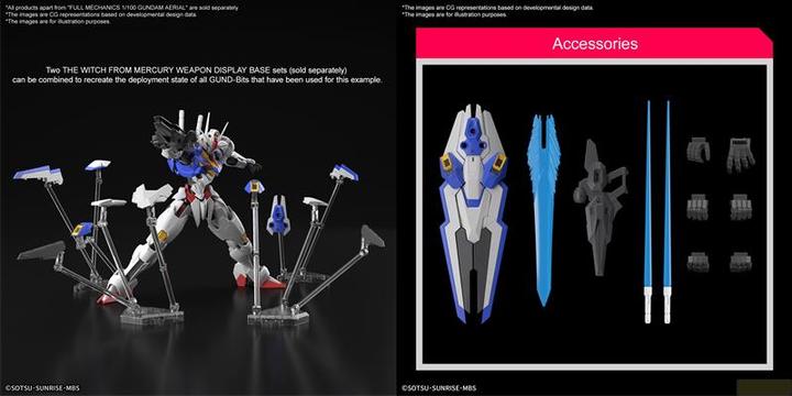 Actual product image Bandai THE WITCH FROM MERCURY - Full Mechanics 1/100 Gundam Aerial -Model Kit
