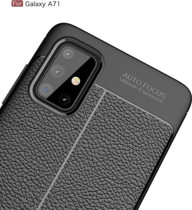Actual product image Screenguard Samsung Galaxy A71 Case Leather Design TPU Cover (Samsung Galaxy A71)