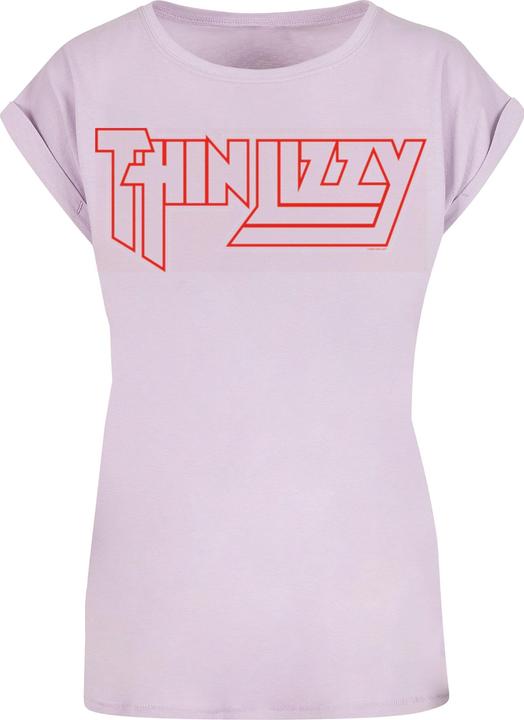 Merchcode Ladies Thin Lizzy - TL Logo Red Extended Shoulder Tee - 177979 (S)