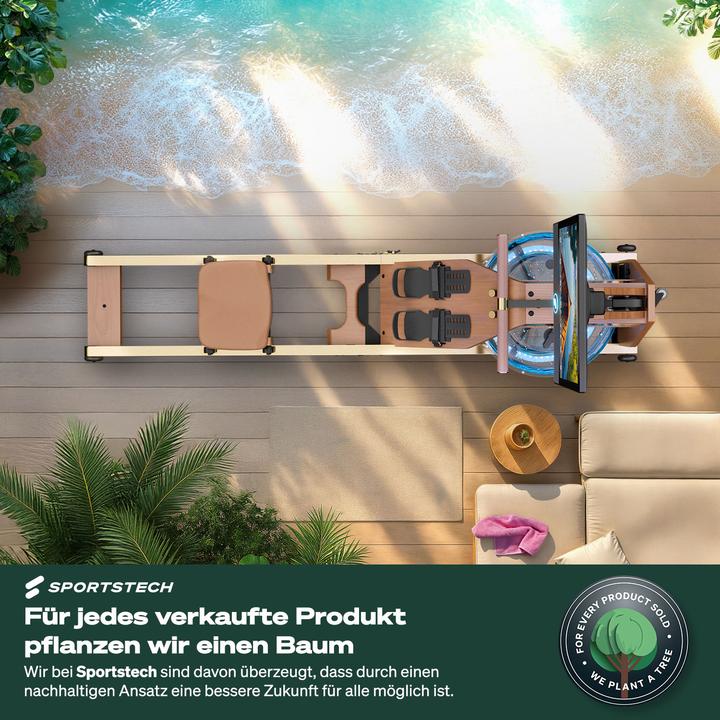 Produktbild (Set-A) Sportstech Rudergerät AquaElite Walnut