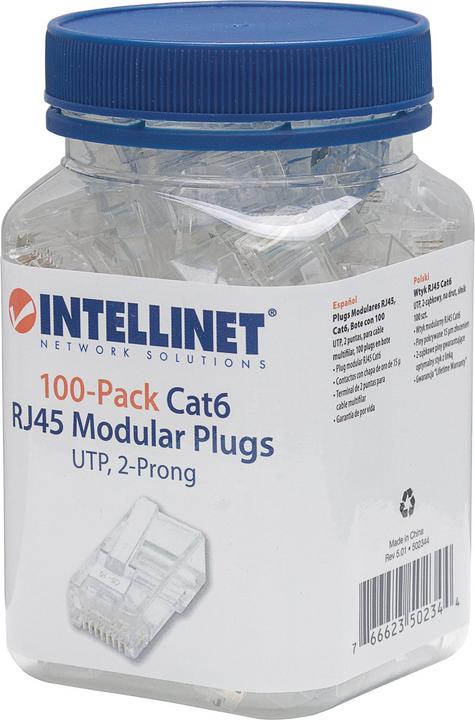 Image du produit Intellinet RJ45 plug 100 pack Cat.6 (Câble réseau Connecteur)