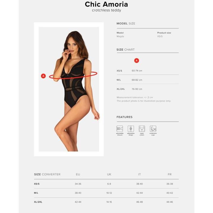 Produktbild Obsessive Chic Amoria Teddy Schwarz (XS, S)