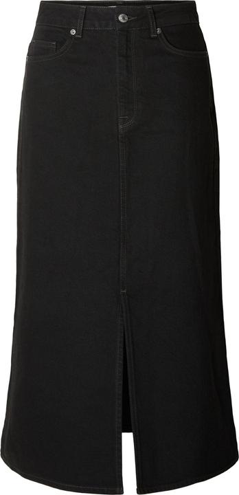 Selected Femme Schwarzer Jeans Midirock
