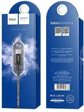 Produktbild Foxconn Hoco - Data Cable Times Speed (X14) - USB-A to USB Type-C, 10W, 3A, 1.0m - Black (1 m, USB 3.0, 10 W)