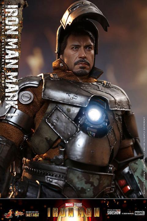Actual product image Hot Toys Iron Man figurine Movie Masterpiece 1/6 Iron Man Mark I 30 cm