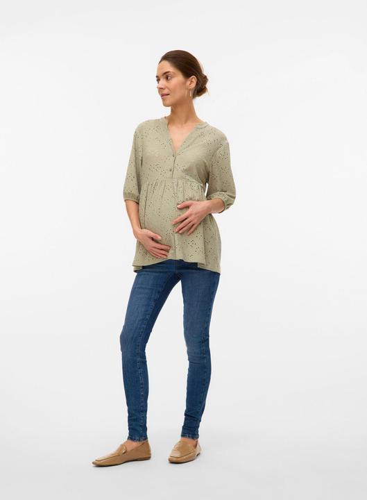 Produktbild Mamalicious Normal geschnitten Mandarin Kragen Top Bluse (XL)
