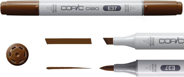 Actual product image Copic Marker ciao, 5+1 Set "Portrait 2 (Beige, Sand brown, Sepia, Brown, 0.30 mm, 6 x)