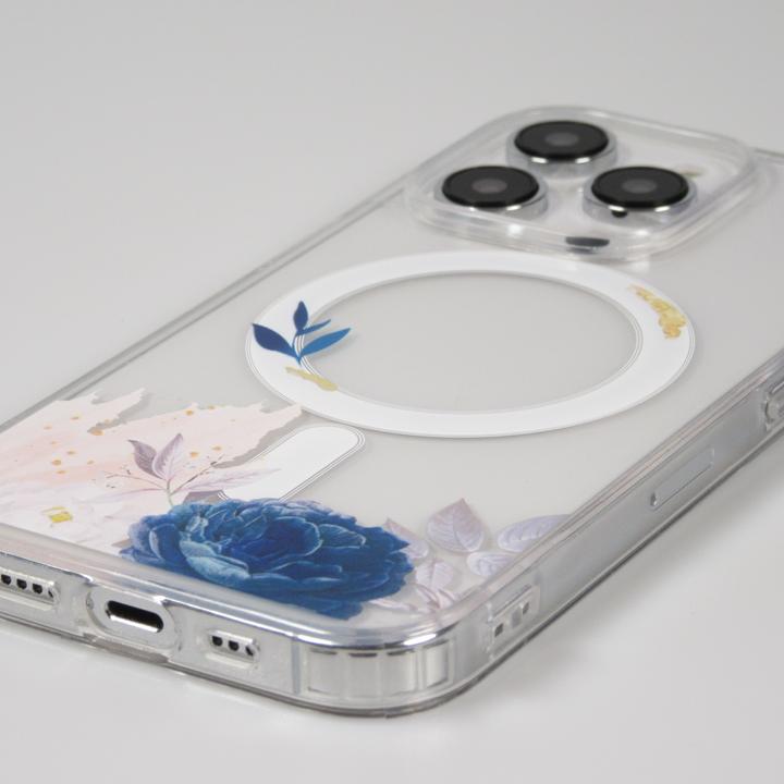 Produktbild PhoneLook Hülle Gummi Silikon steif mit MagSafe blaue Rose (Apple iPhone 14 Pro Max)