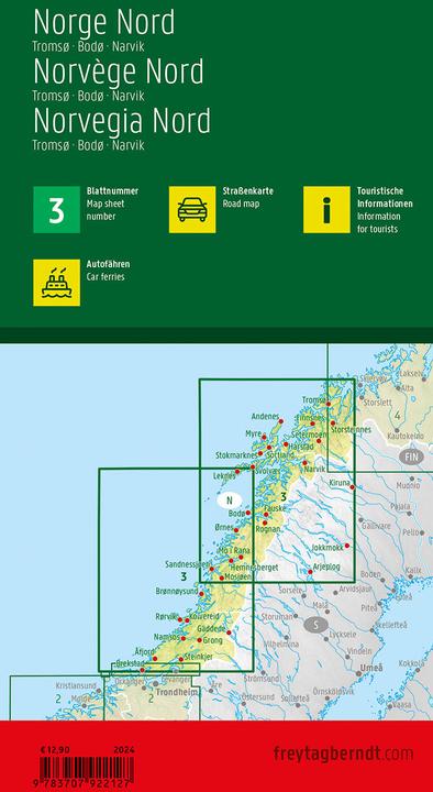 Image du produit Norvège Nord, carte routière 1:400.000, freytag & berndt