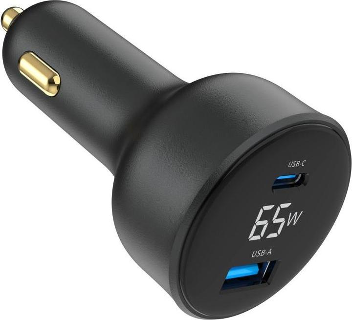 Produktbild Gembird Chargeur Allume Cigare 1x USB-C + 1x USB-A 65W (Noir)