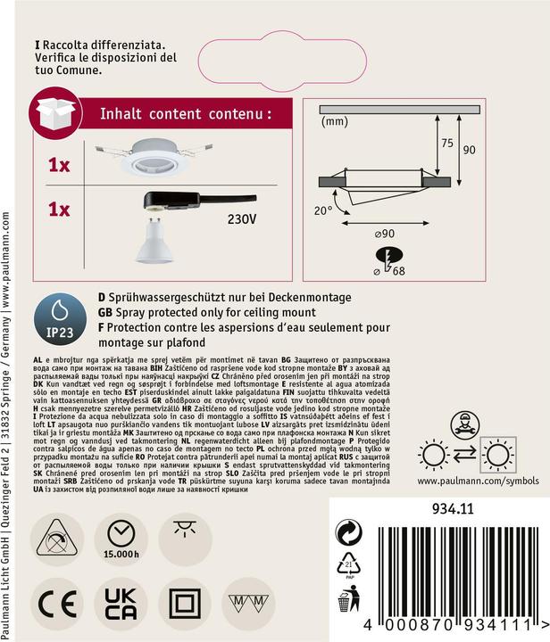 Produktbild Paulmann Einbauleuchte Base Set (350 lm, GU10)