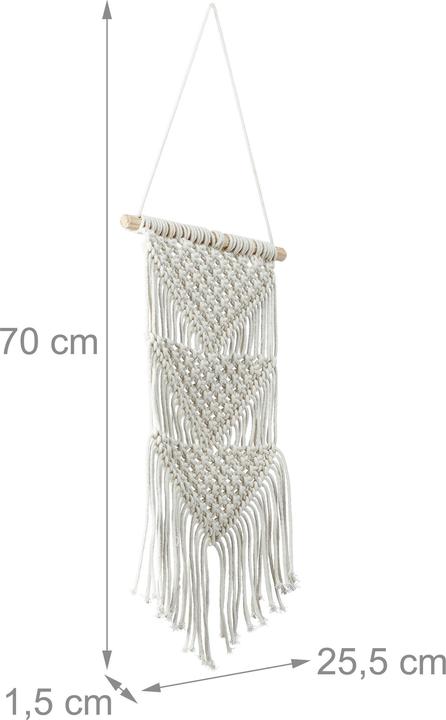 Image du produit Relaxdays Tenture murale en macramé (25.5 x 1.5 x 70 cm)