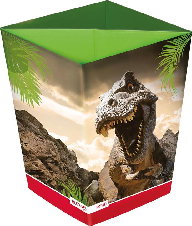 Image du produit Roth Corbeille à papier Tyrannosaurus, 10 litres, rectangulaire, 2 compartiments séparés (10 l)