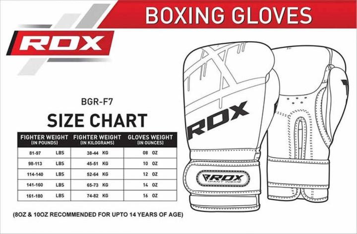 Actual product image Rdx Boxing Glove Bgr-F7 Red (14 OZ, One size)