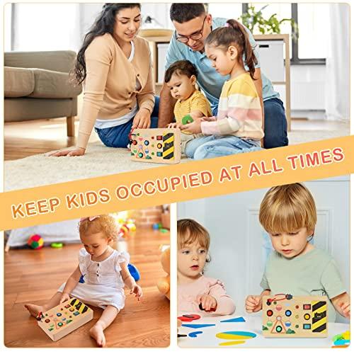 Produktbild Activity Board Busy Board, Lichtschalter Spielzeug - Motorikwand Sensory aus Holz LED Ampel