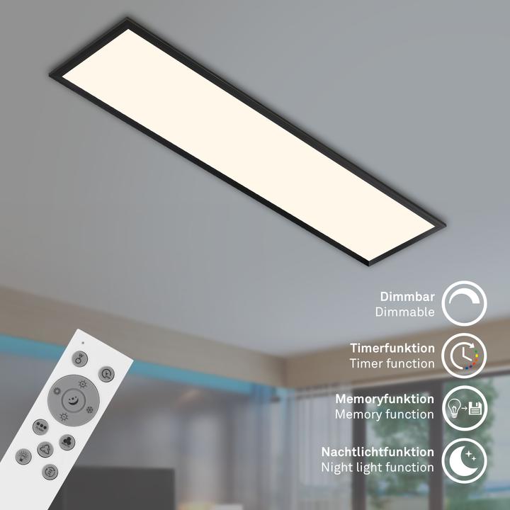 Image du produit Briloner Panneau LED RGB CCT, noir, 1xPlaque LED/24W + LED RGB (2400 lm)