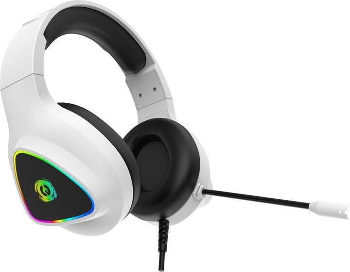 Produktbild Canyon GH-6, Shadder gaming headset, USB / 2x 3.5mm jack, 2m cable, multicolor RGB backlight, white (Kabelgebunden)