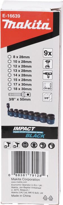 Actual product image Makita 9-piece socket spanner set 3/8