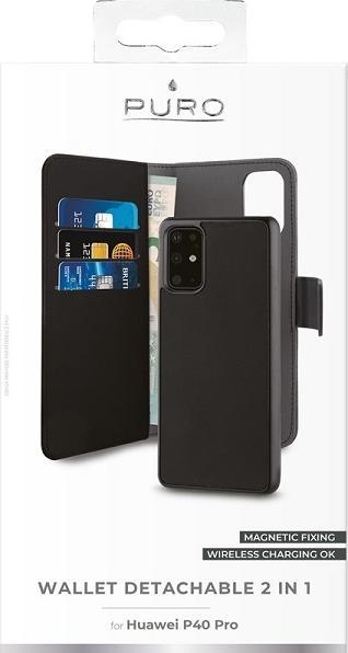Image du produit Puro Portefeuille - étui pour Huawei P40 Pro, noir (Huawei P40 Pro)