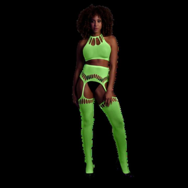 Immagine prodotto Ouch! Two Piece with Crop Top and Stockings - Green - XS/XL (Taglia unica)