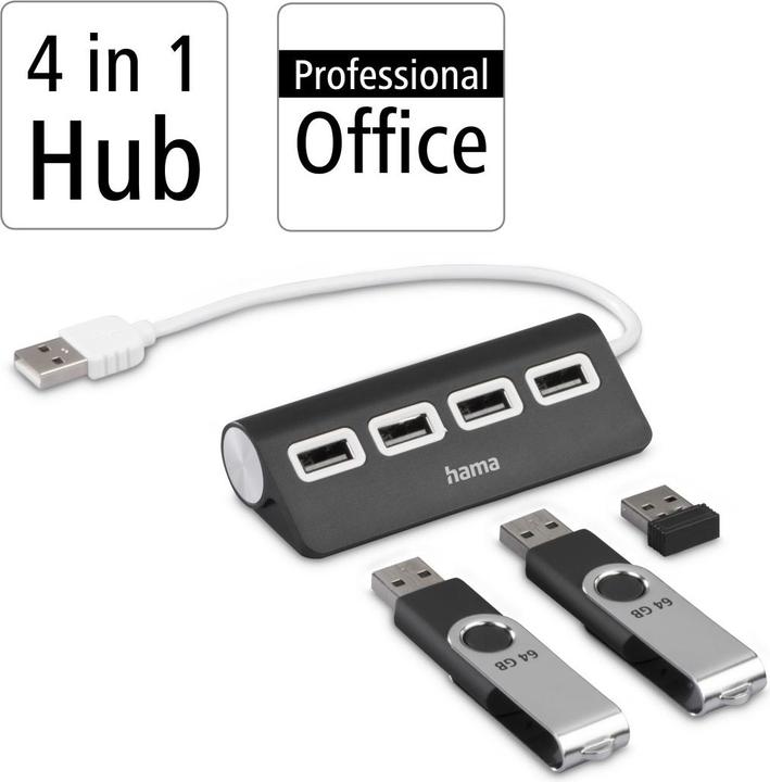 Immagine prodotto Hama USB-A-Hub (USB-A, 4 Porti)