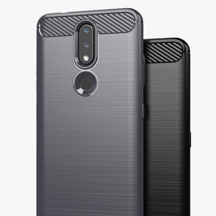 Immagine prodotto Hurtel Custodia Carbon Case Flexible Cover TPU per Nokia 2.4 nero (Nokia 2.4)
