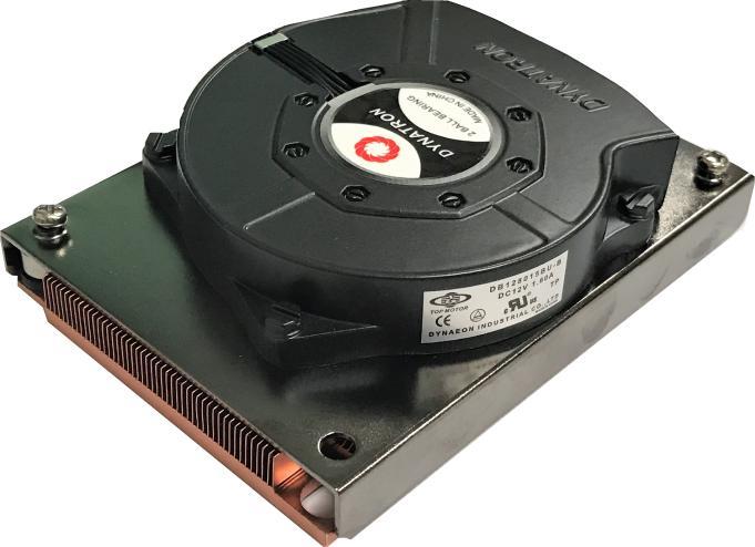 Dynatron Intel CPU-koeler 1U B3 LGA3647 smalle 56x95 koperen koelplaat met afgeschuinde vinnen actief met PW