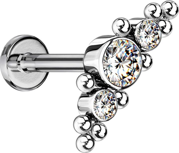 Actual product image Star Piercing Earring gold plated pendant heart (Titanium G23, without brass)