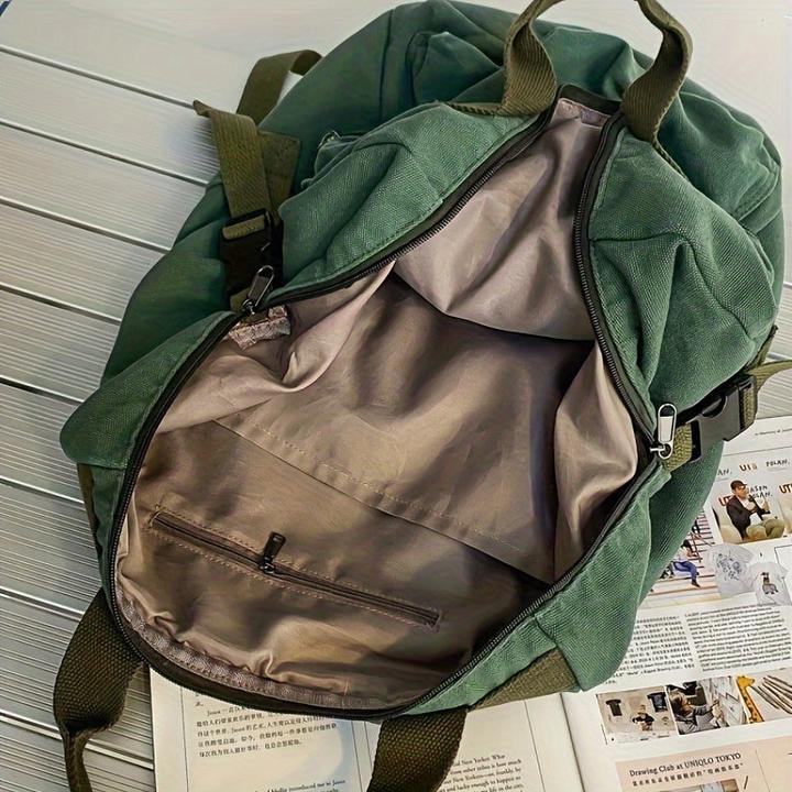 Immagine prodotto Only-Bags.Store Grande zaino in tela casual, borsa a telaio in tinta unita con scomparti multipli, perfetta per