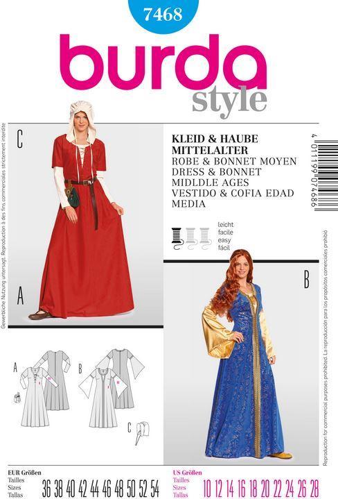 Actual product image Pattern dress + bonnet medieval