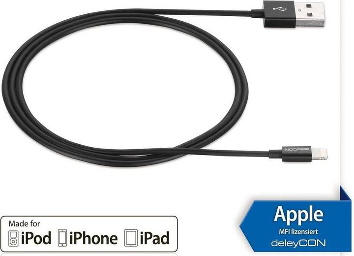 Actual product image deleyCON Lightning on USB (0.15 m, USB 2.0)