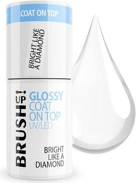 Actual product image Brush up Brushup Glossy Coat On Top Uv Led Hybrid Nail Top Coat Bright Like A Diamond 5g