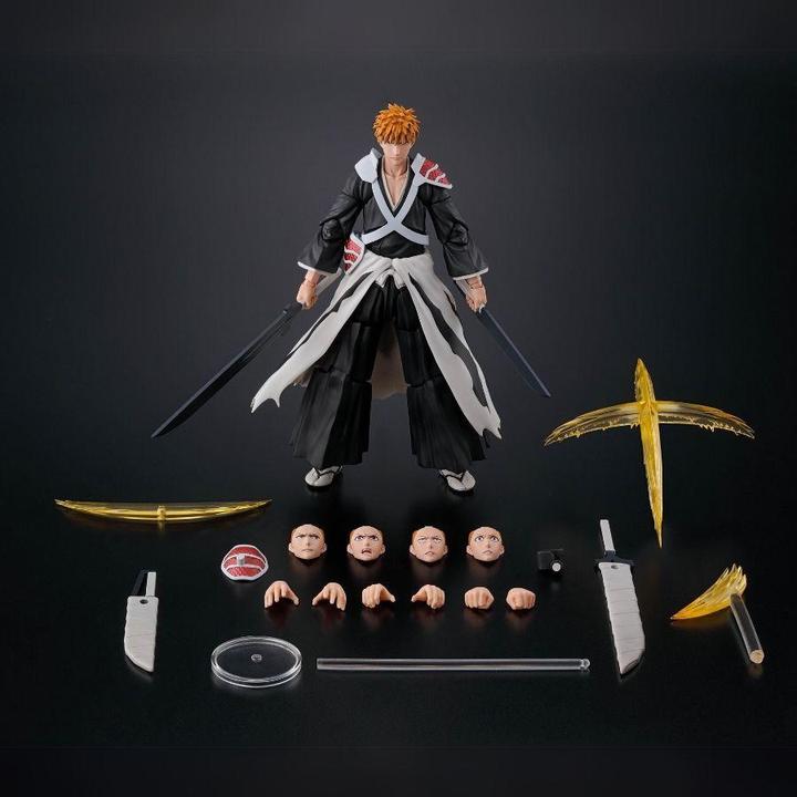Actual product image Bandai Bleach: Thousand-Year Blood War S.H. Figuarts action figure Ichigo Kurosaki Dual Zangetsu 16 cm
