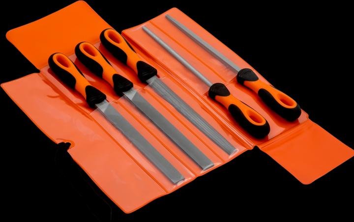 Produktbild Bahco ERGO Feilensatz, 4 x Bastardhieb/1 x Halbschlicht 200 mm 5-teilig (Hieb 1, 200 mm)
