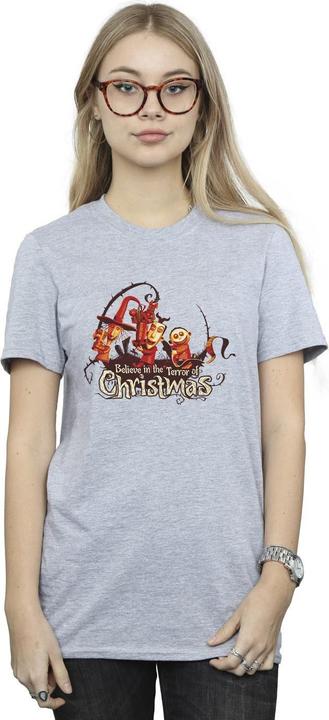 Actual product image Disney Womens/Ladies The Nightmare Before Christmas Christmas Terror Cotton Boyfriend T-Shirt (XL)