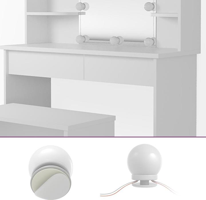 Produktbild Vicco Charlotte mit Hocker und Beleuchtung (108 x 40 x 139 cm)