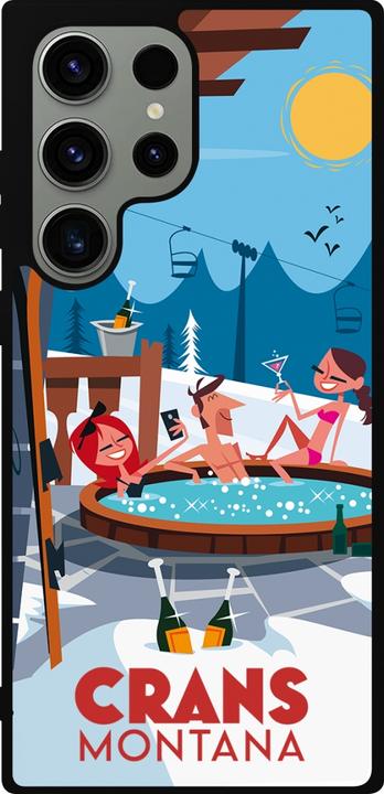 Actual product image PhoneLook Coque Silicone rigide noir Crans-Montana Mountain Jacuzzi (Samsung Galaxy S23 Ultra)