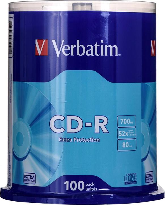 Image du produit Verbatim CD-R 52x, 700MB, 100 broches (100 x)