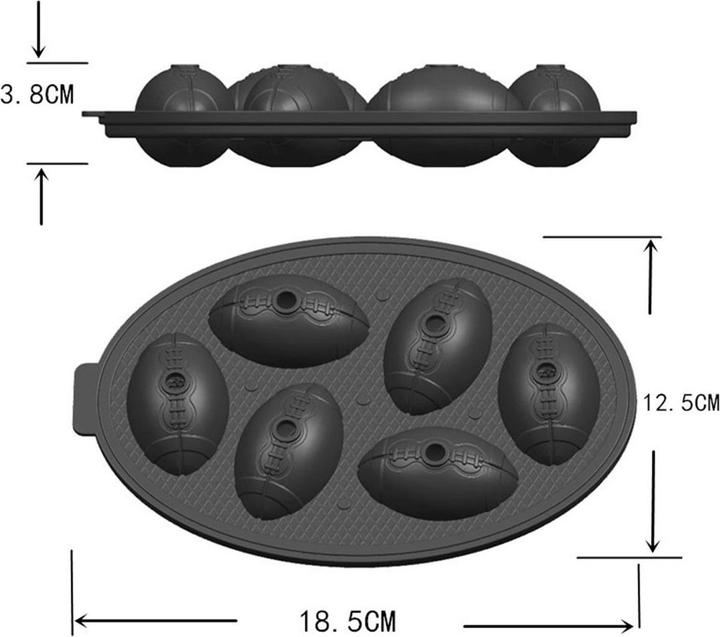 Actual product image König Design Silicone ice cube mould football ice mould whisky round ice ball ice cube tray