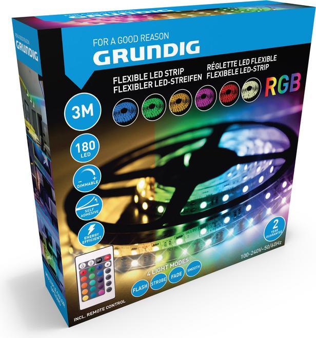 Produktbild Grundig LED-Stripe 180 SMD LEDs 3 m (Mehrfarbig, 300 cm, Indoor)