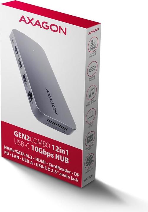 Produktbild Axagon HMC-12GM2 Hub USB 12 in1 10 Gbit (USB-C, 1 Ports)