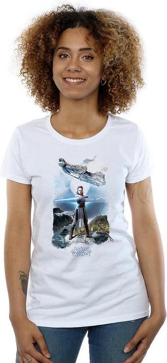 Actual product image Star Wars Womens/Ladies Rey Millennium Falcon Cotton T-Shirt (S)