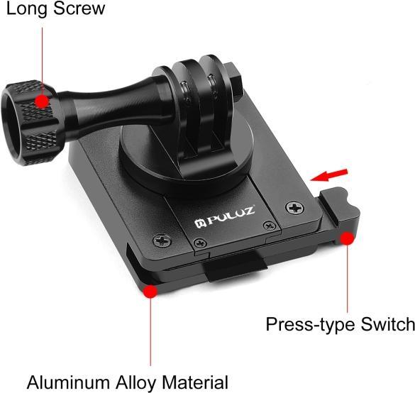 Produktbild Puluz Aluminum Quick Release Bracket NVG Helmet Mount for GoPro and Other Action Cameras (Black)